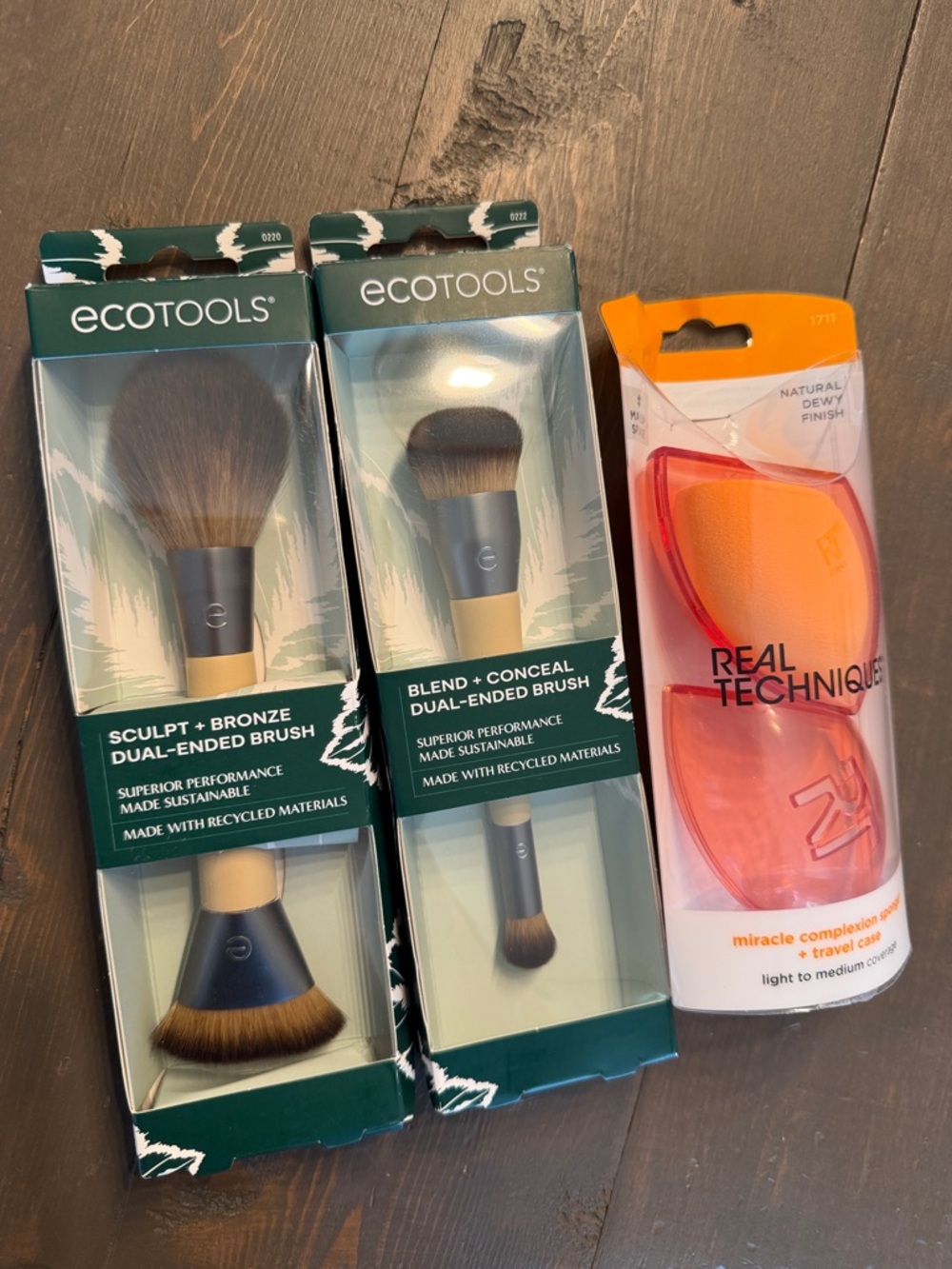 New Ecotools Sculpt + Bronze, Blend + Conceal Brushes & Real Techniques Sponge